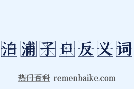 泊浦子口反义词是什么意思的图片